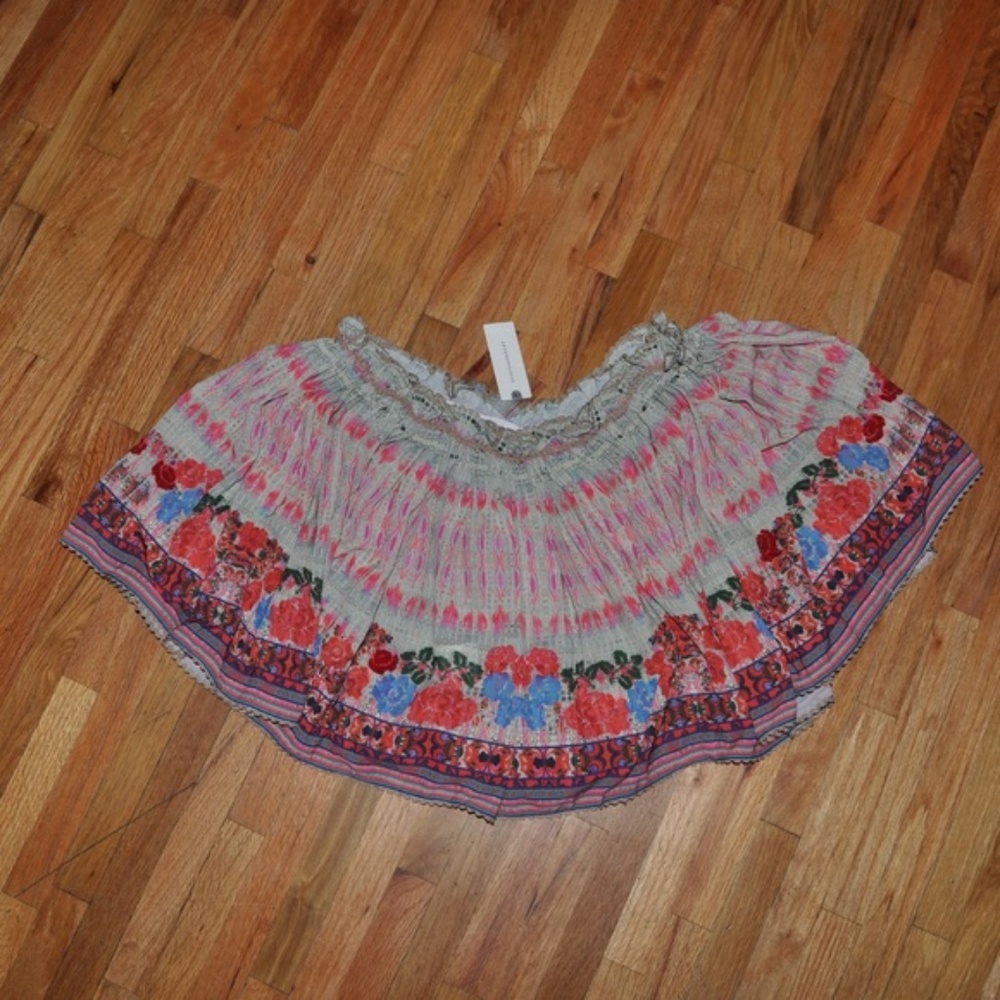 BHANUNI Anthro Bohemain Villa Midi Off The Shoulder Swing Top sz L NEW Women's - Picture 4 of 8